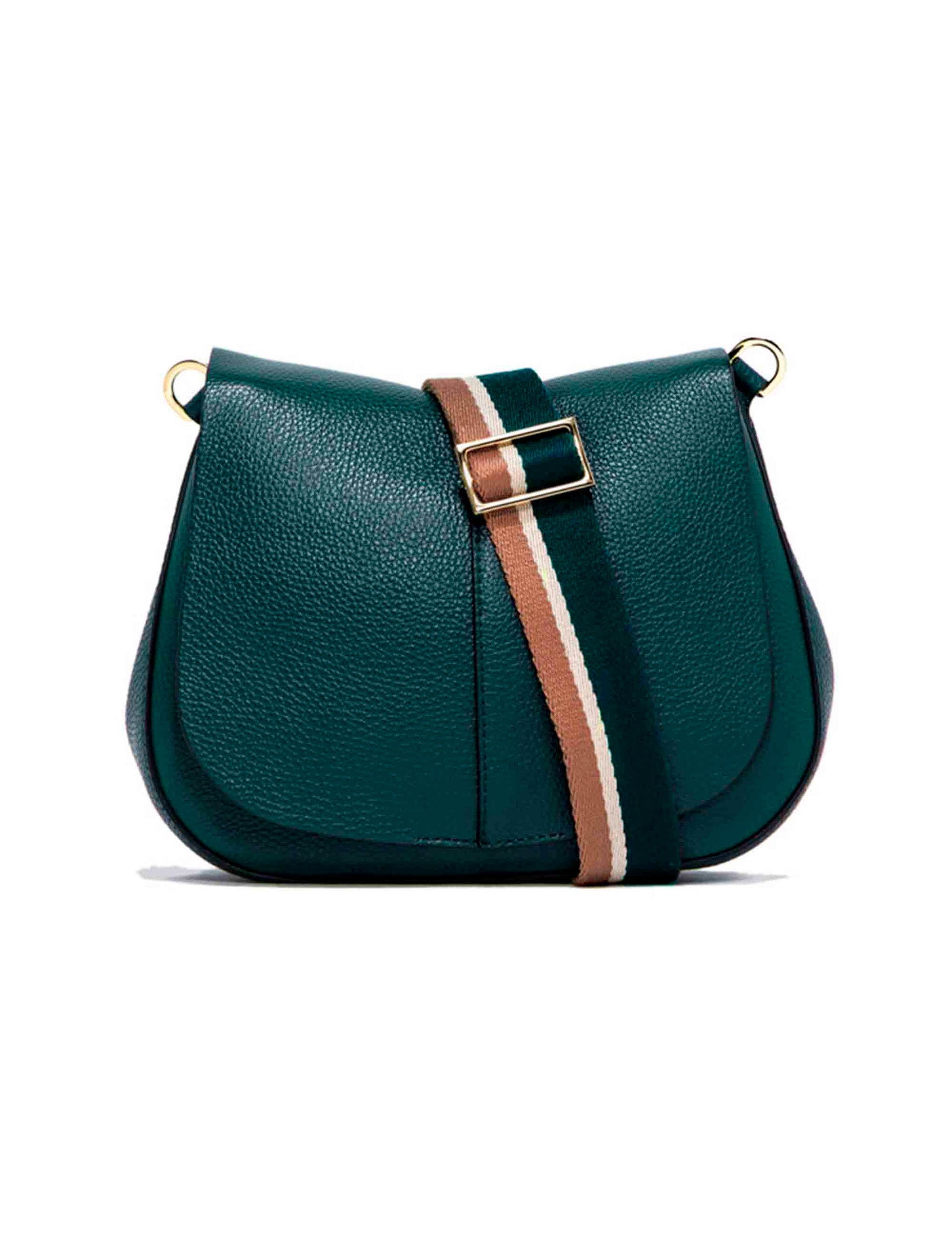 Helena Round Women's Shoulder Bags in Petrol Leather