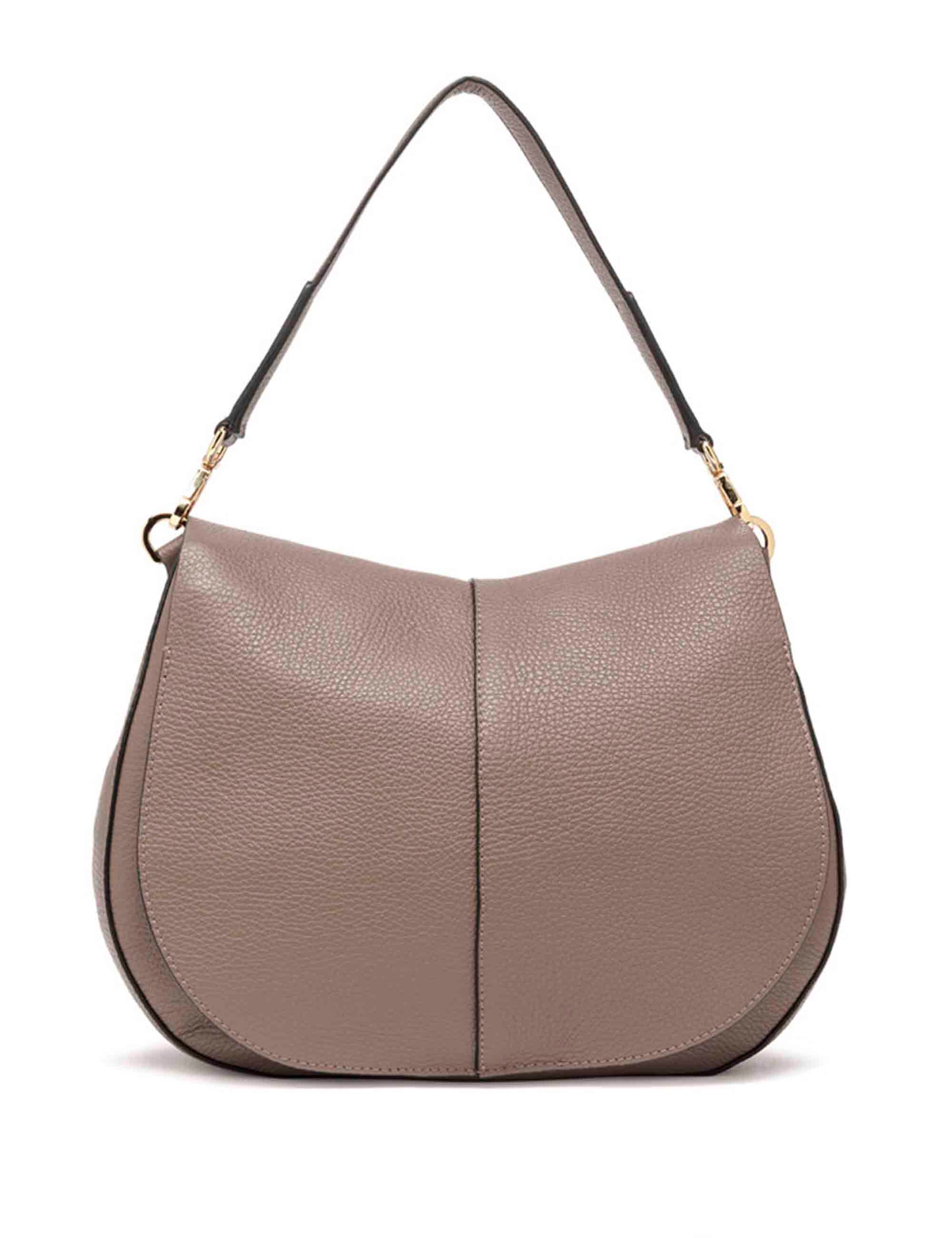 Helena Round women's shoulder bags in taupe leather