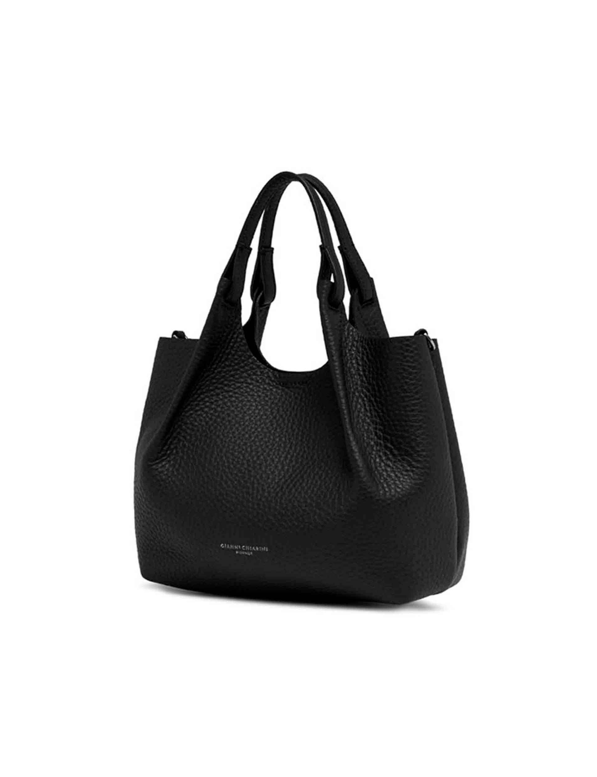 Mini Dua women's bag in black leather