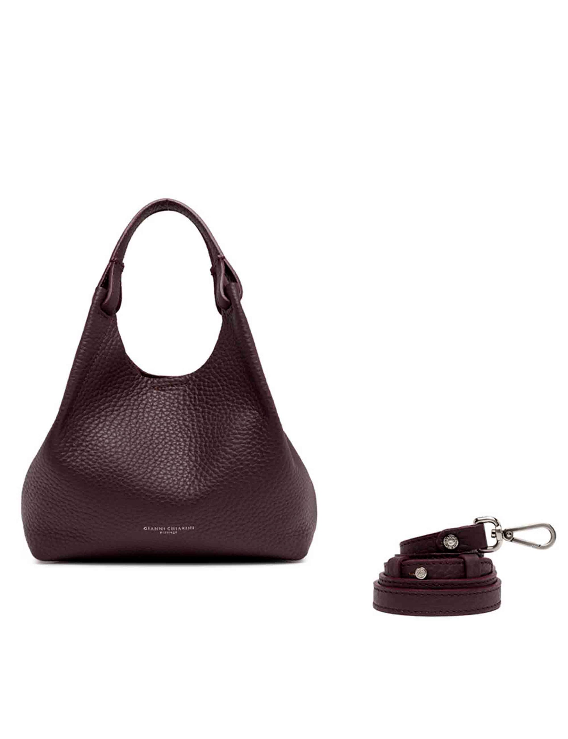 Mini Dua women's bag in burgundy leather