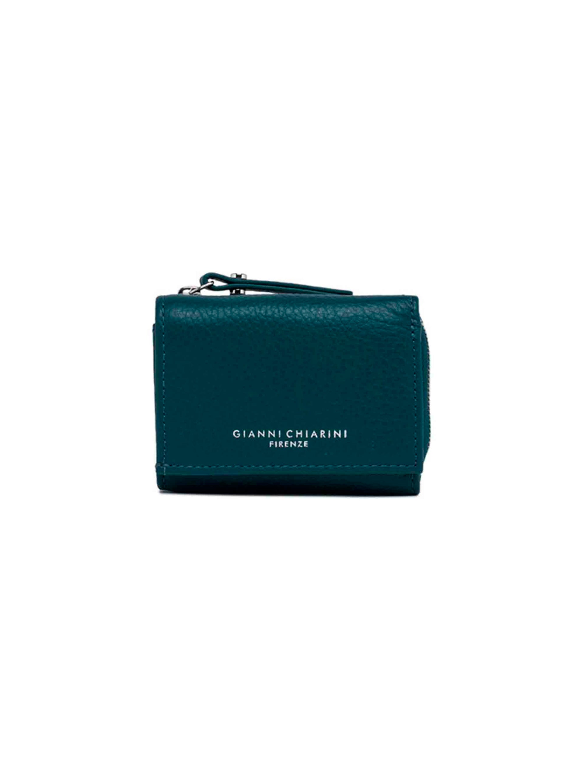 Women's green leather wallet