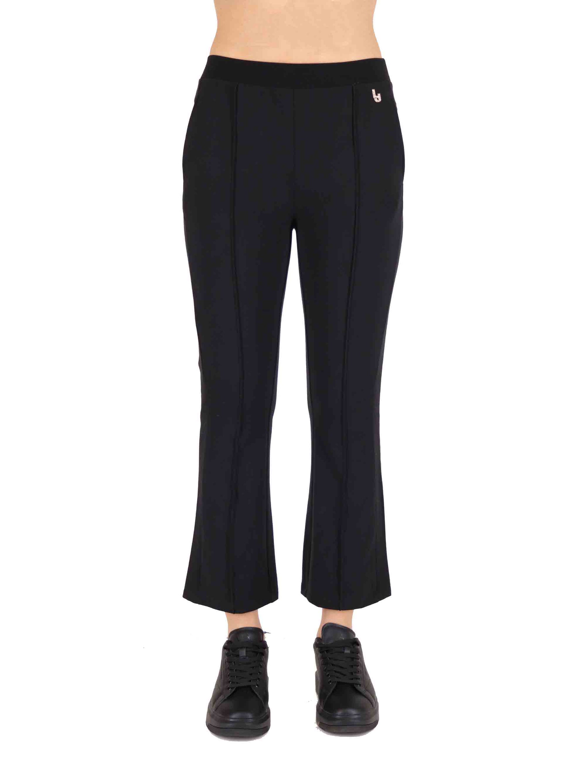 Pantaloni donna in morbido cotone nero