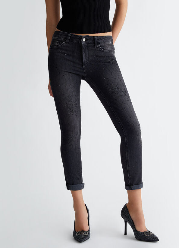 Jeans donna skinny in cotone stretch