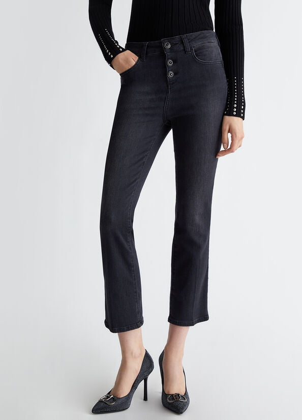 Jeans donna in denim misto cotone stretch