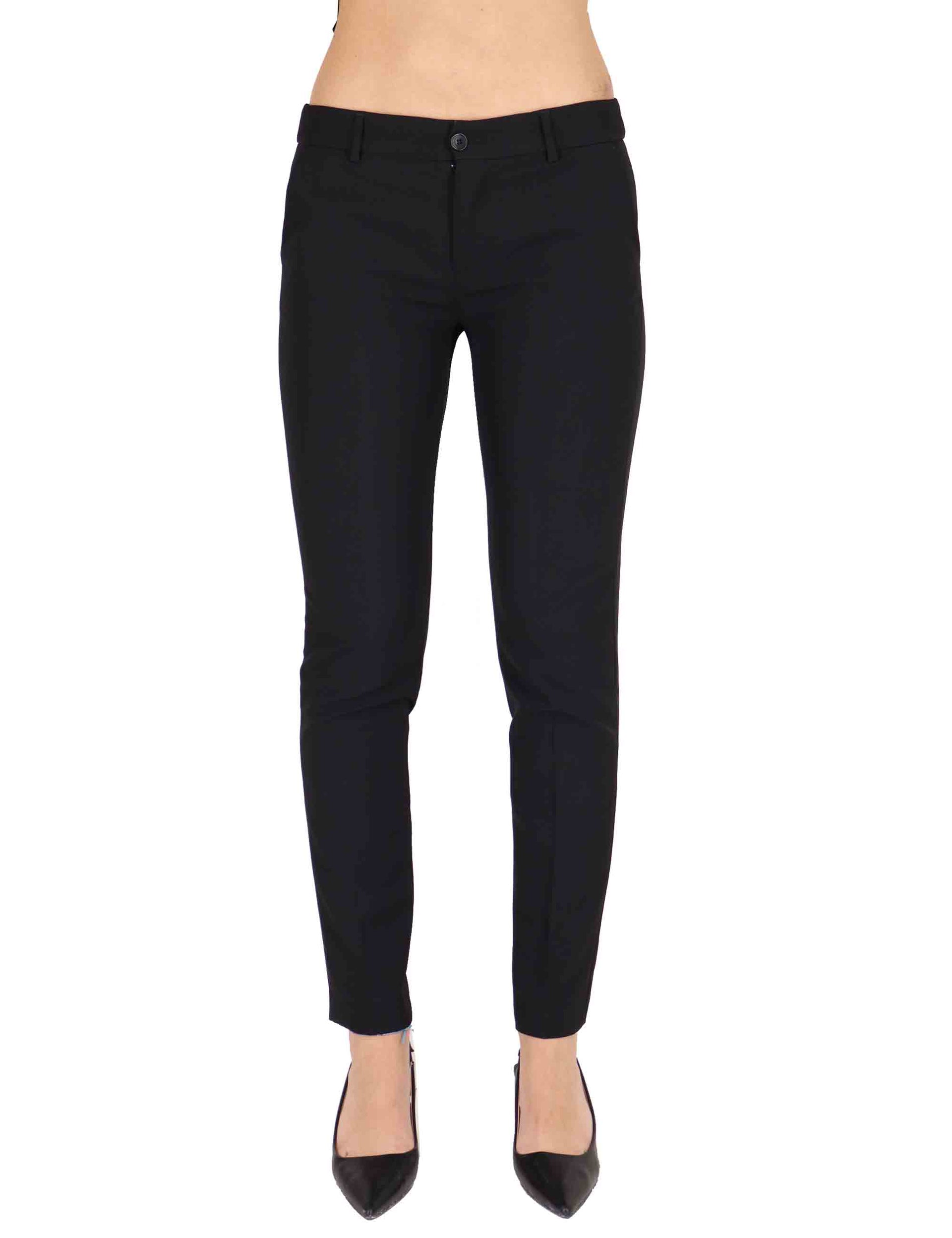 Pantaloni donna in cotone nero