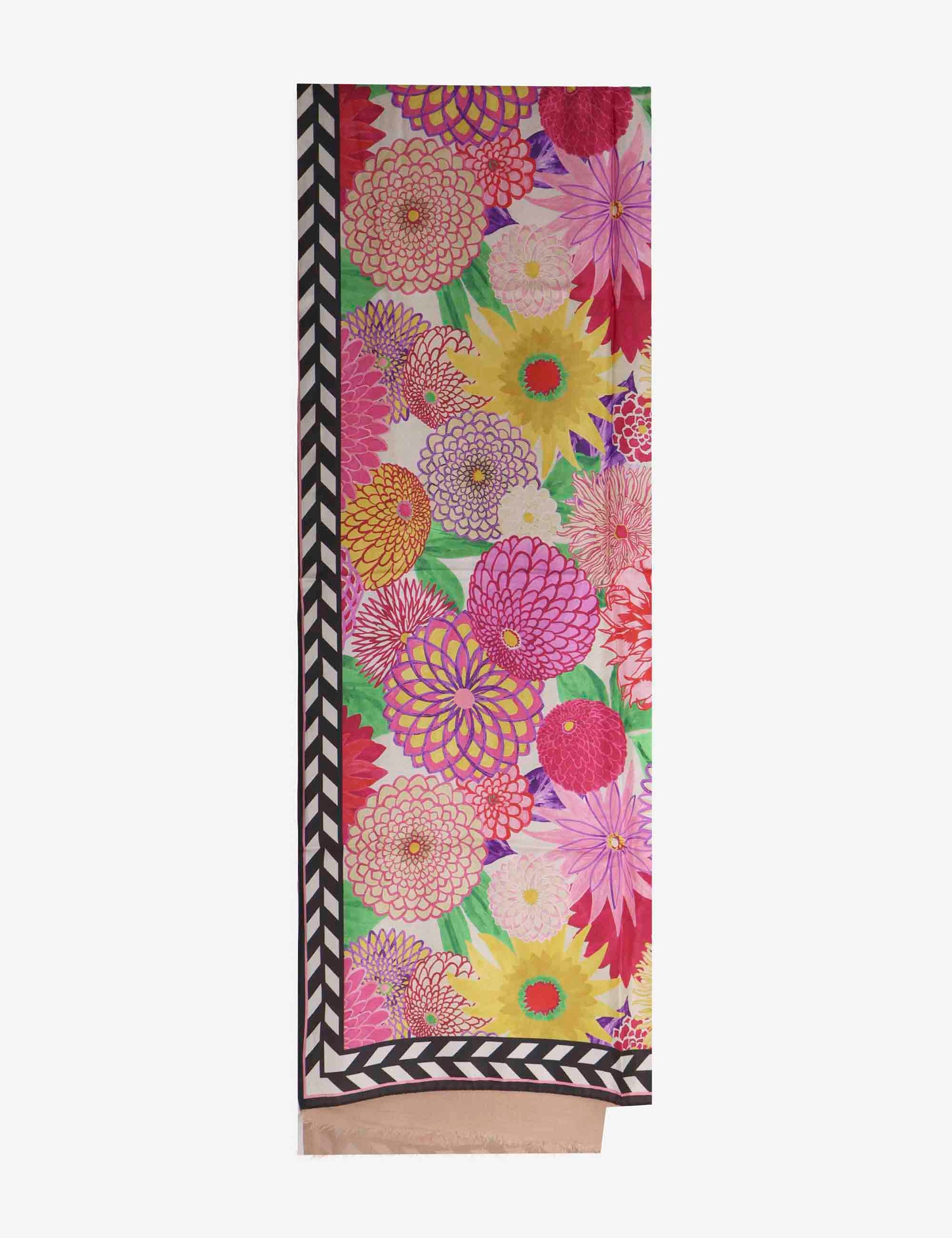 Women's Print Silk Scarf in Pink