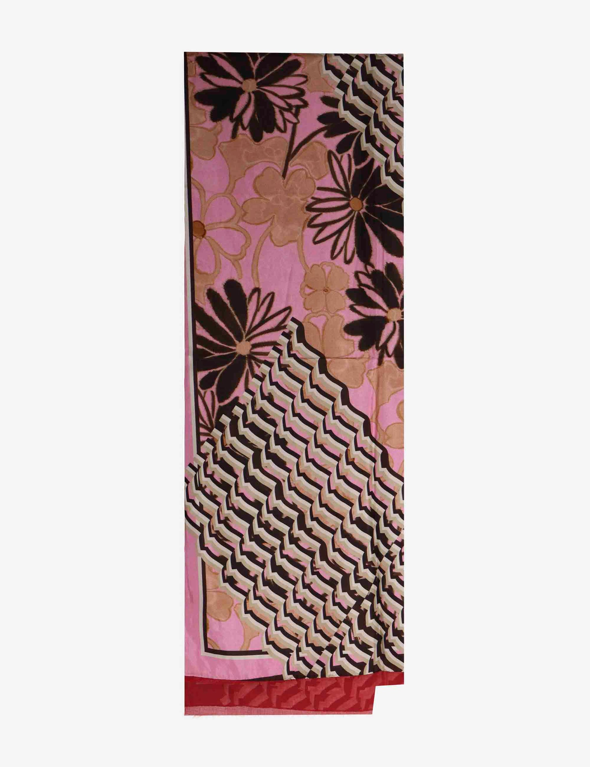 Women's Print Silk Scarf in Pink