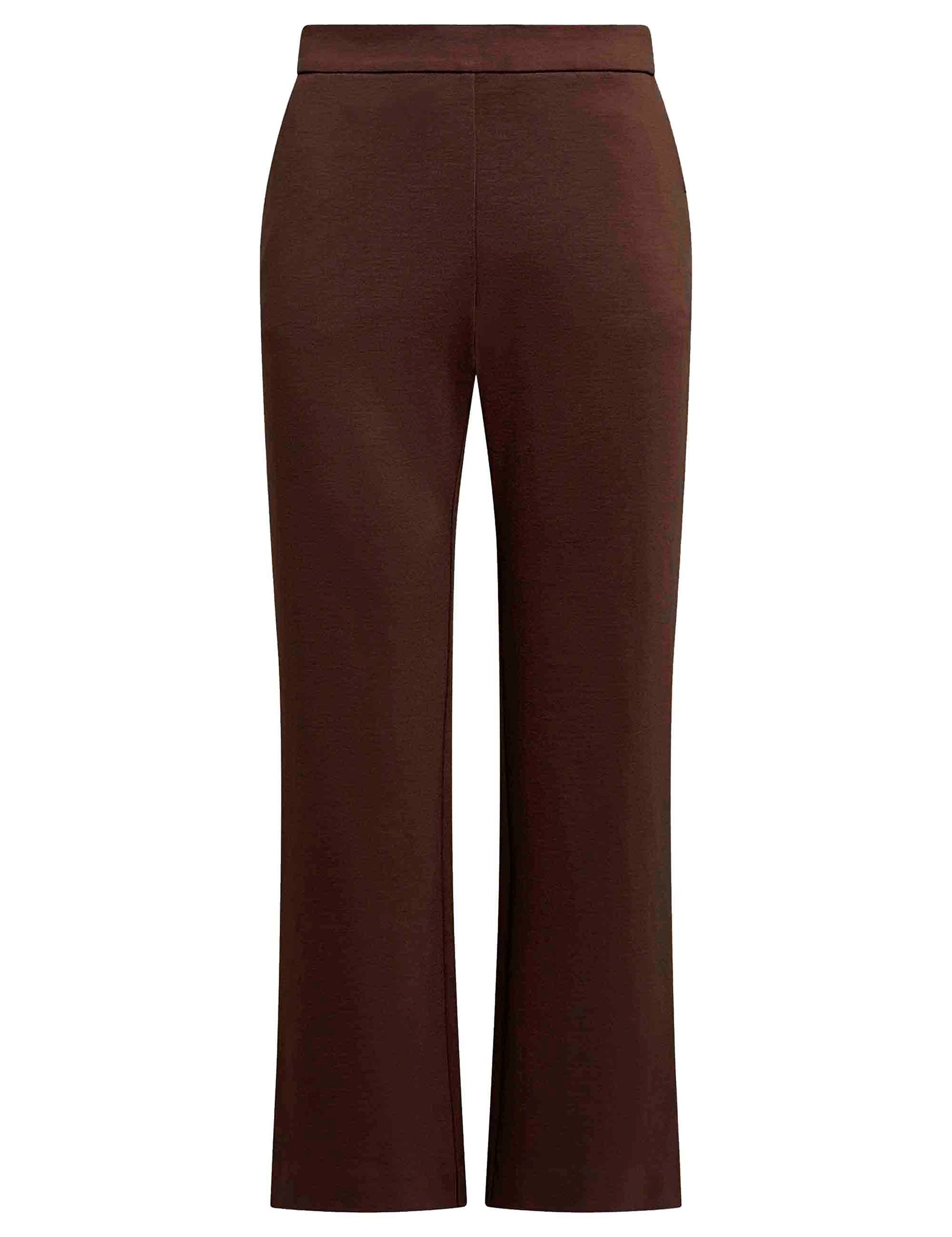 Comfy women's trousers in dark brown jersey