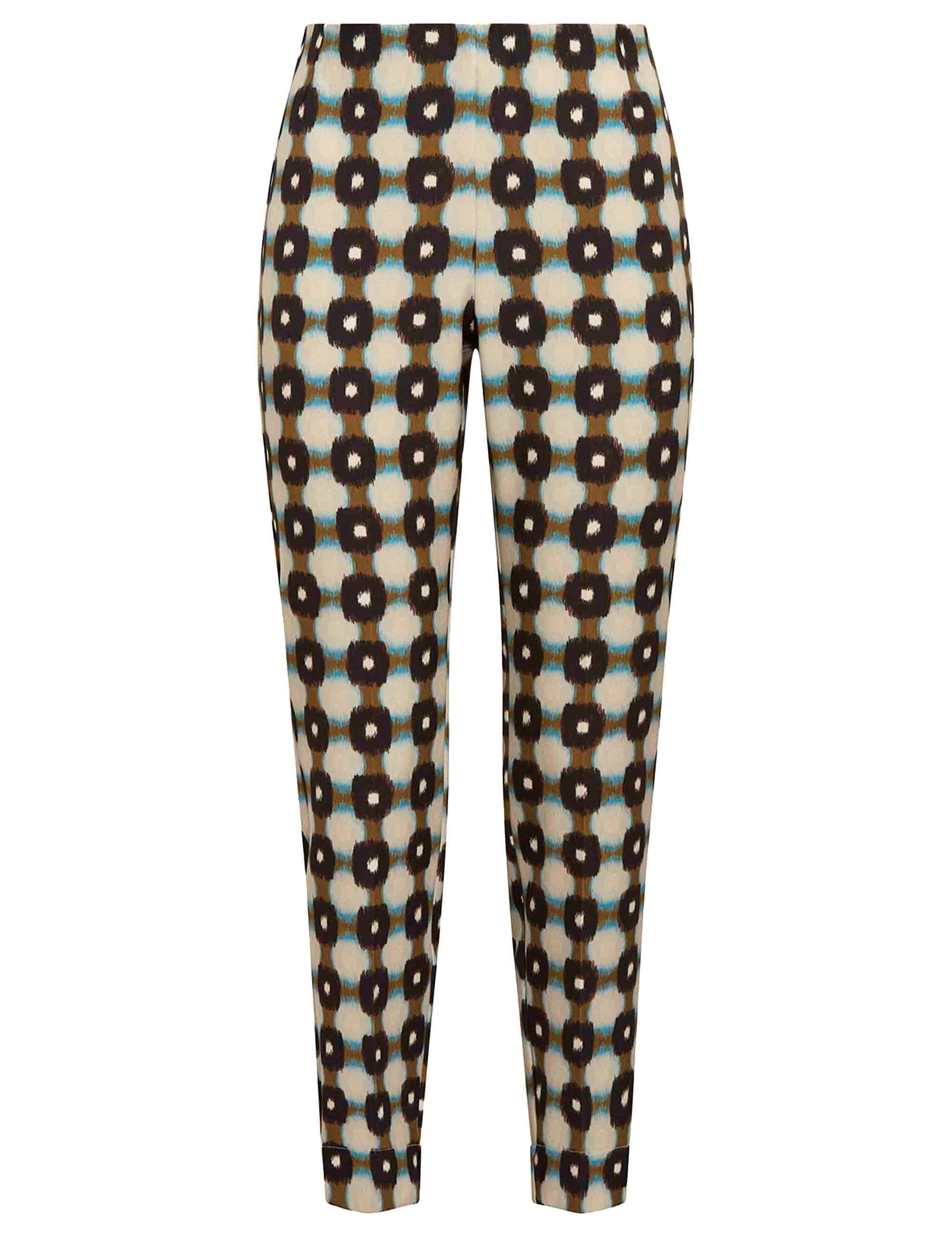 Macro Maze women's trousers in beige patterned fabric