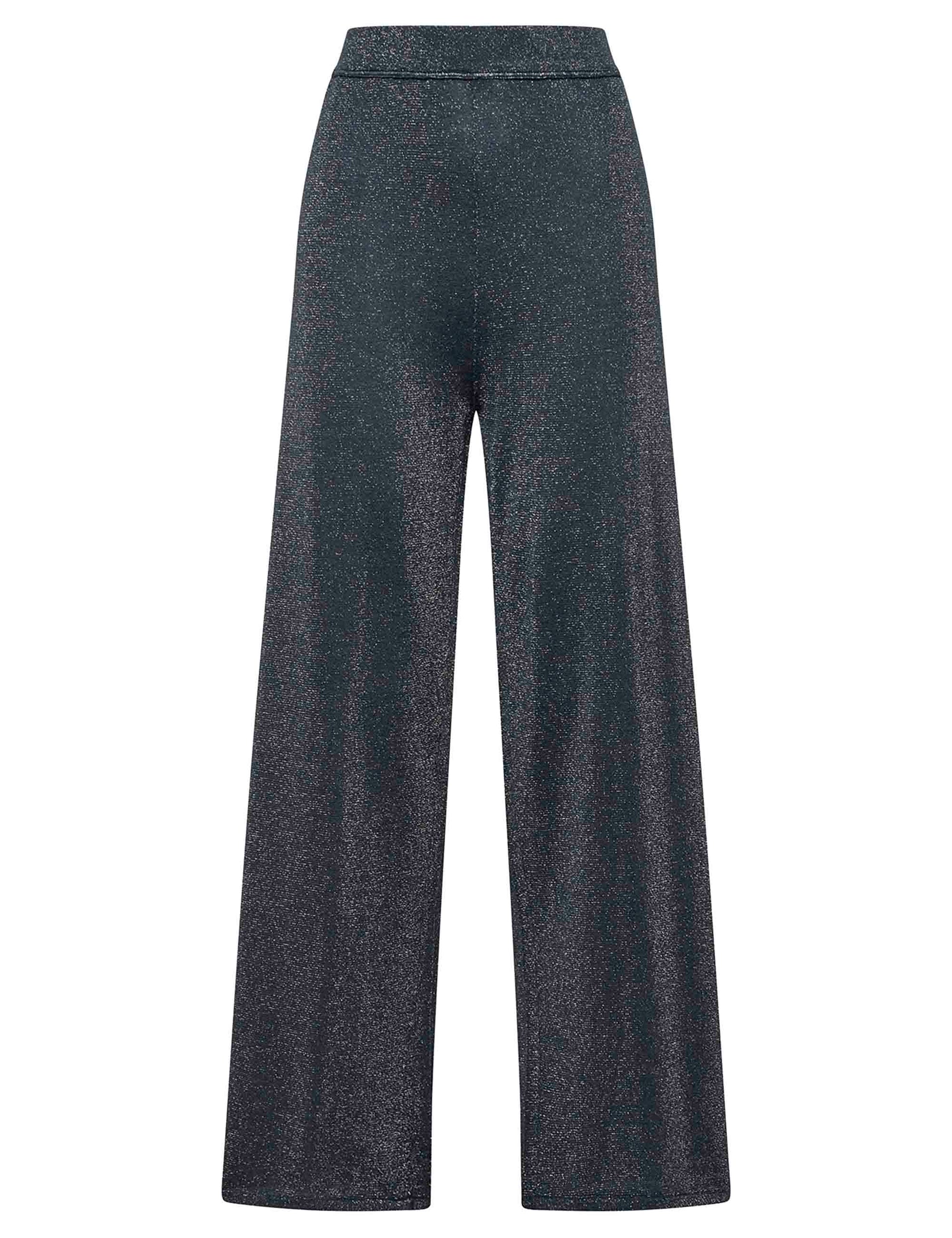 Shiny women's trousers in grey lurex