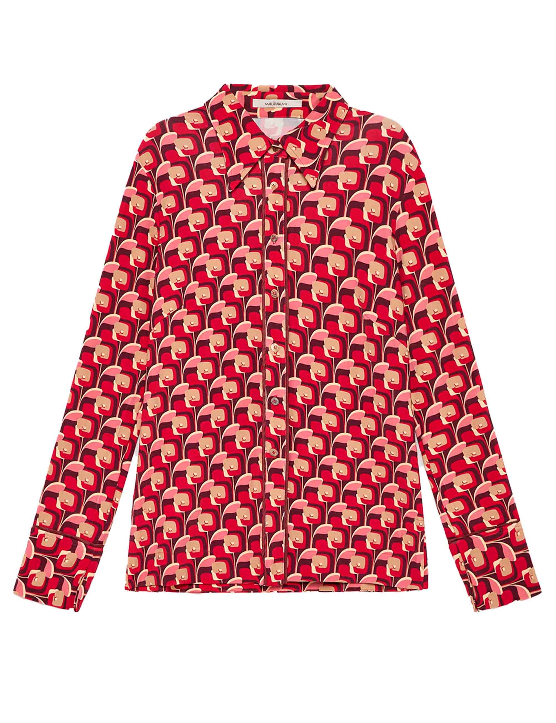 Poppy Women's Shirts in Red Jersey Long Sleeves