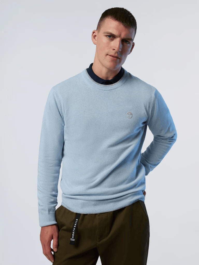 Maglioni uomo in eco cashmere azzurro