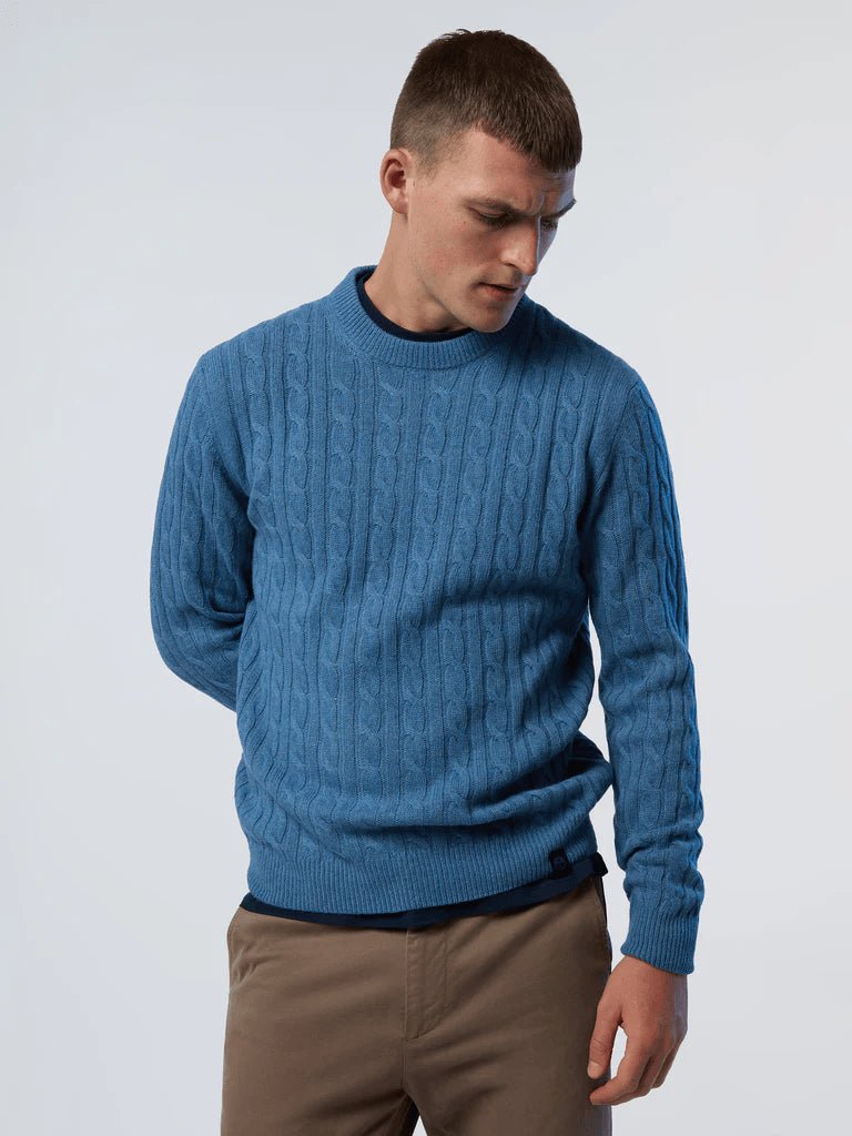 Maglie uomo in eco cashmere celeste