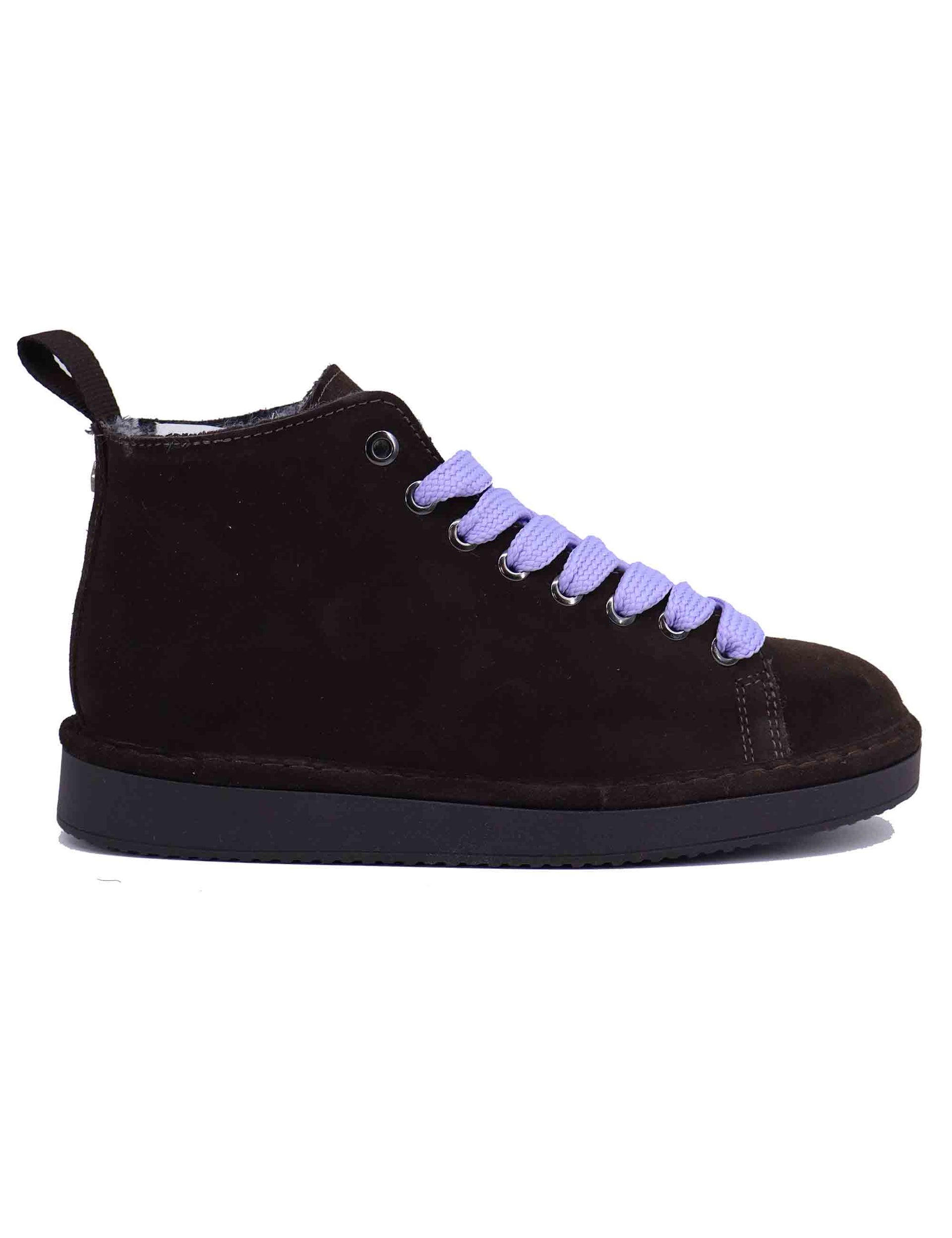 Women's sneakers in dark brown suede