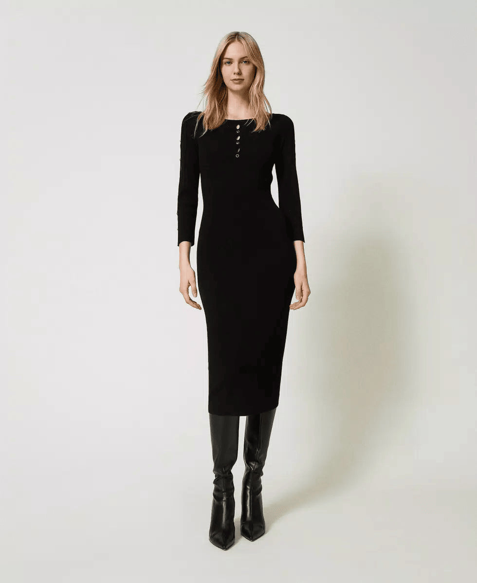 Abiti donna in viscosa stretch nero