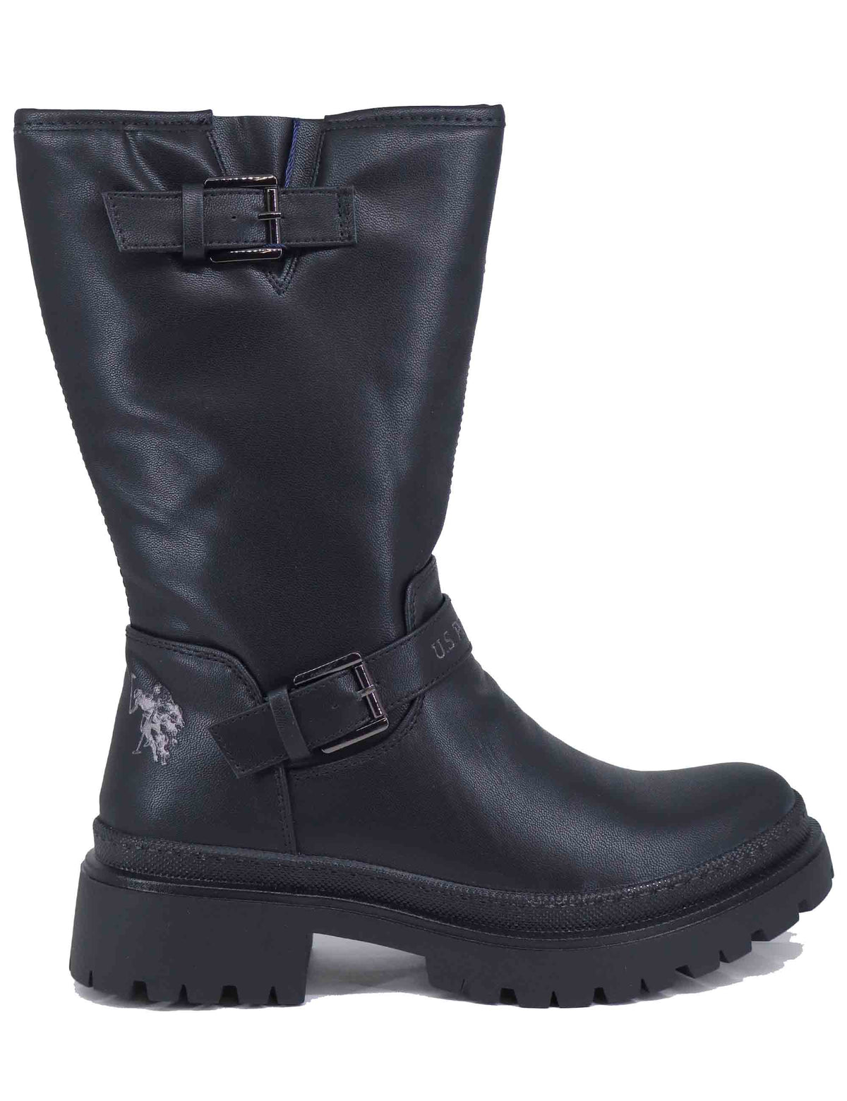 Stivaletti biker donna in eco pelle nera BYKER002W DU1 U.S. Polo Assn. 