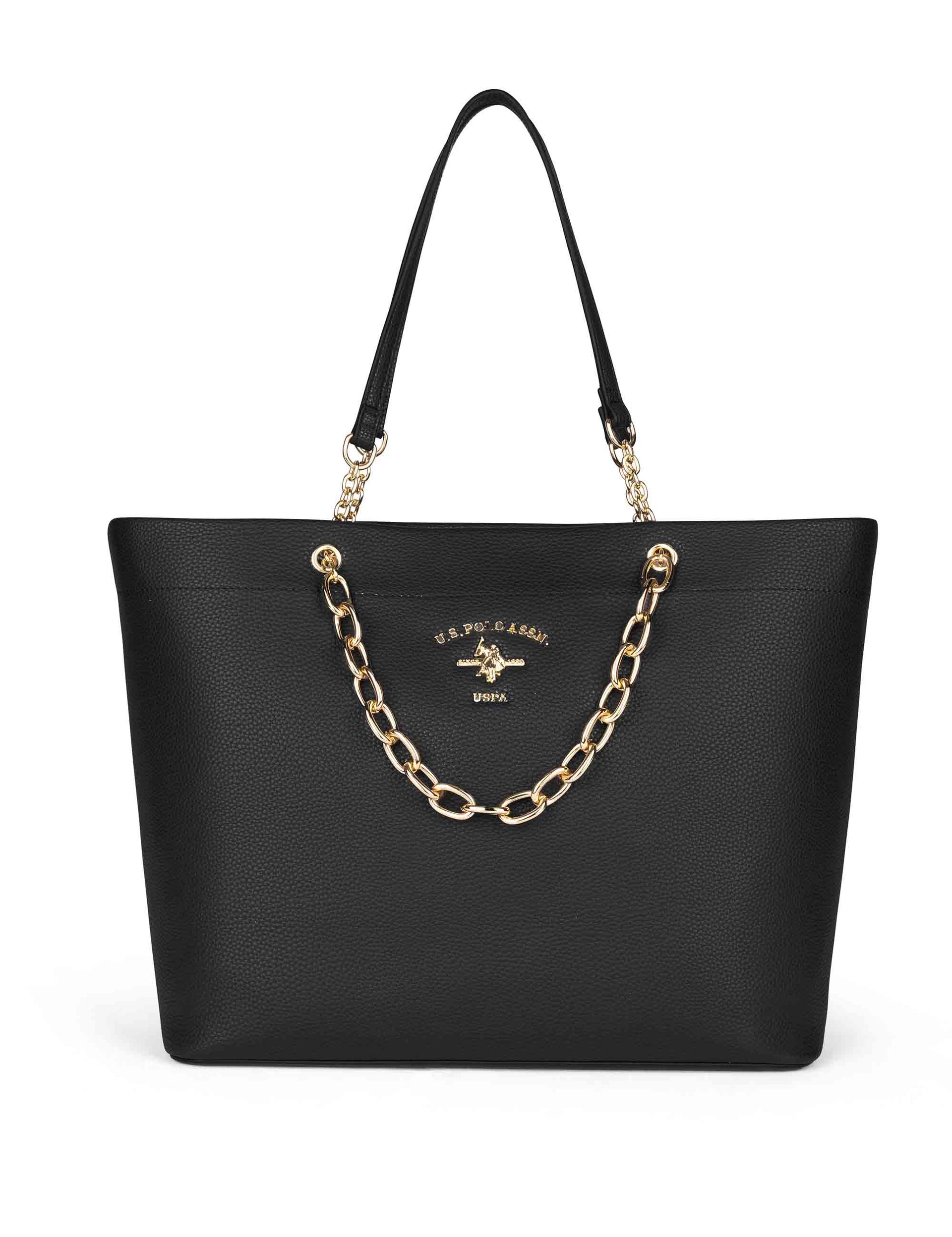 Stanford women's shopper bags in black eco leather