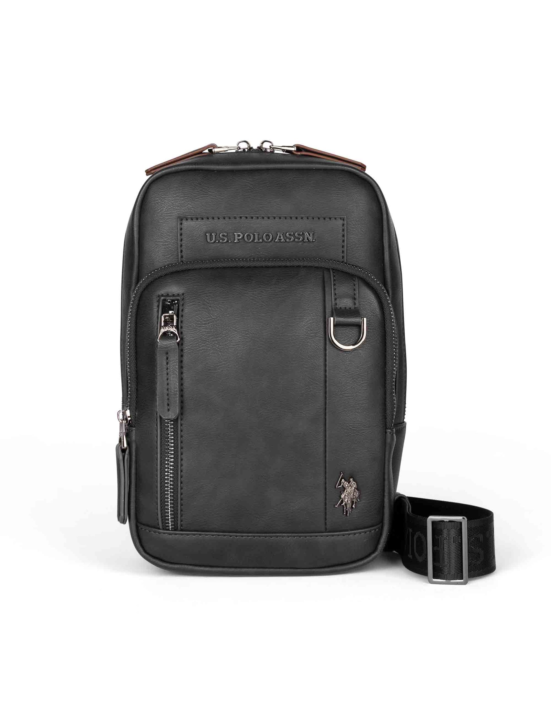 Borselli Cambridge Slim Backpack uomo in eco pelle nera