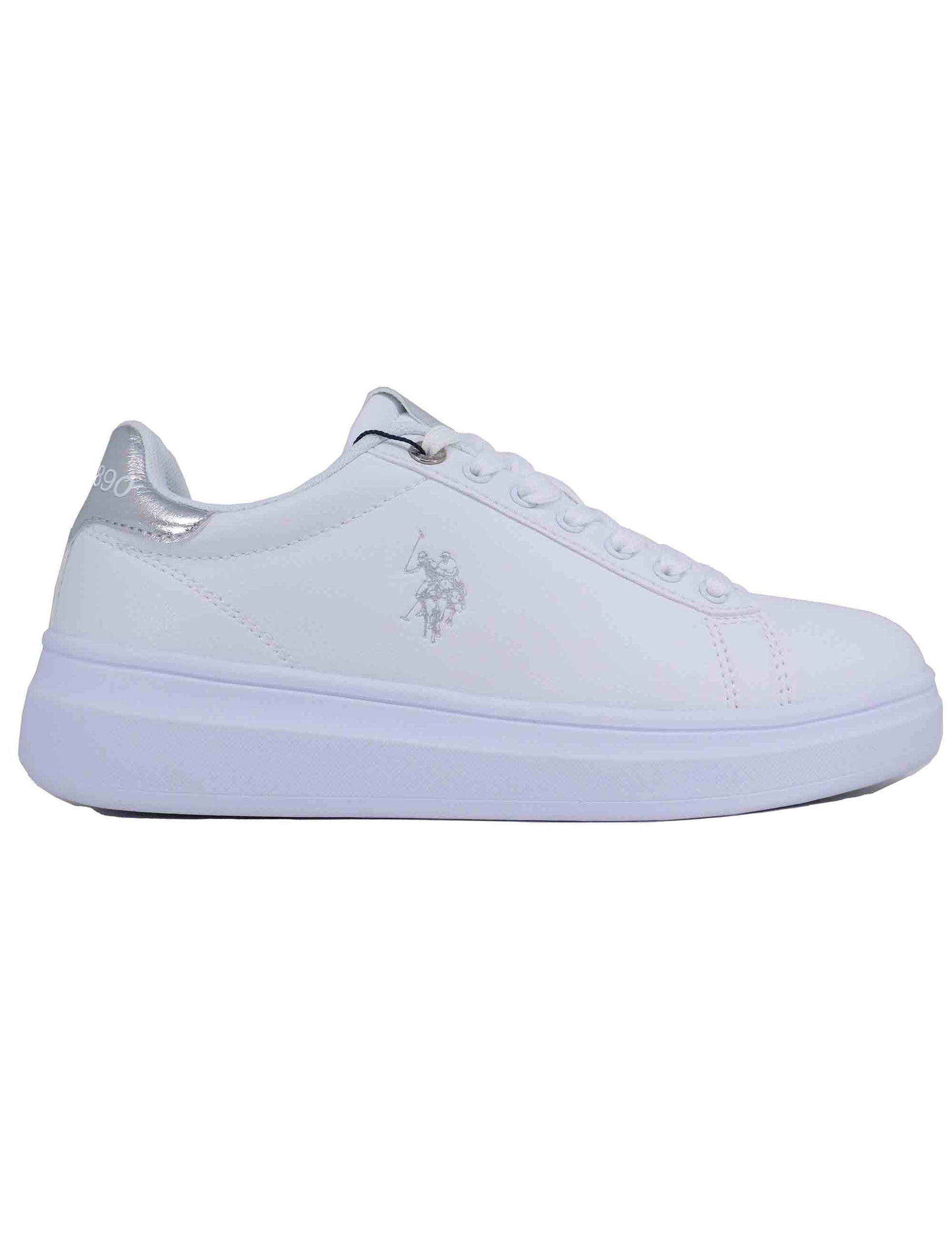 Women's sneakers in white eco leather