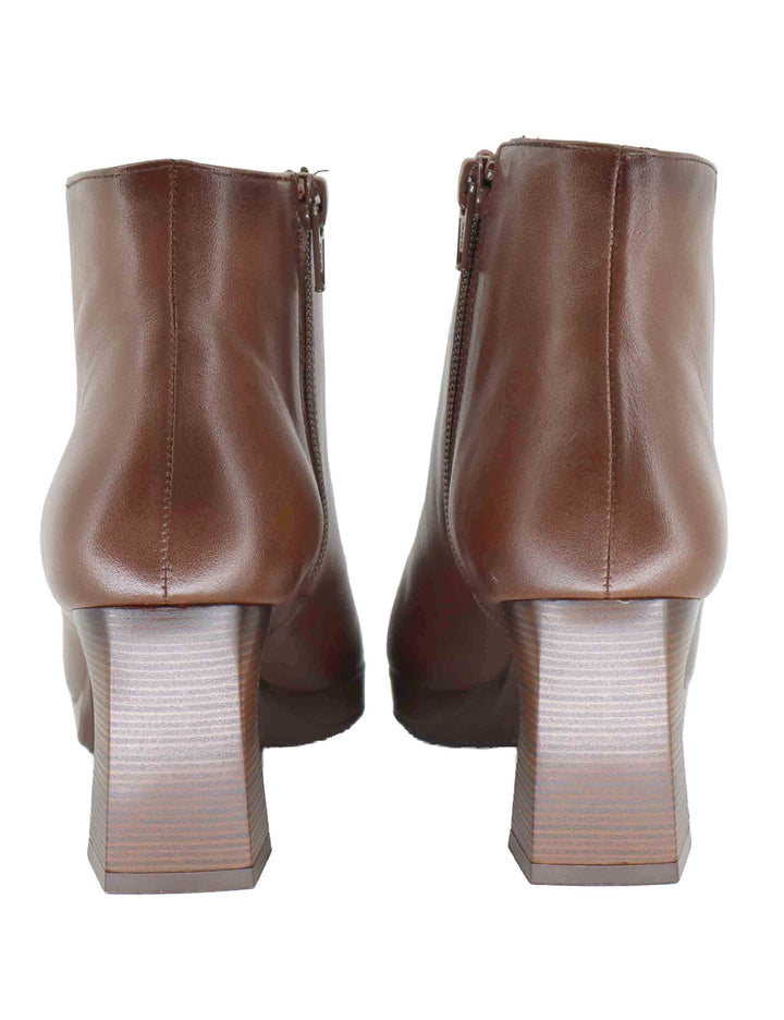 Stivaletti donna in pelle marrone con tacco alto HI254270 C011 Hispanitas 