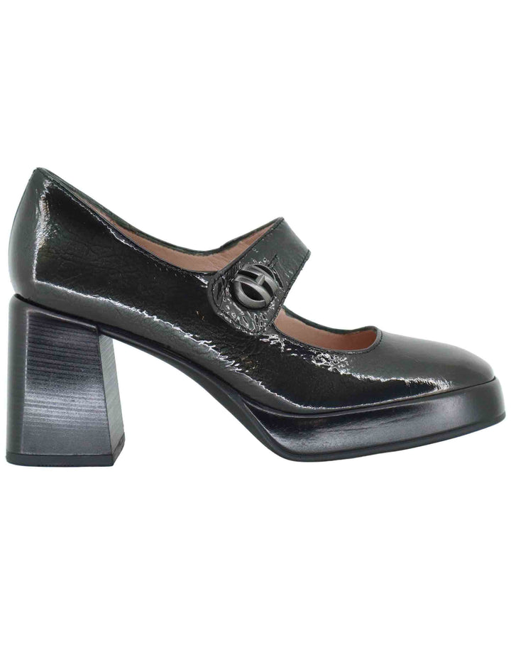 Decollete donna in pelle grigia con cinturino e tacco alto HI254305 C001 Hispanitas 