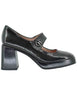 Escarpins en cuir gris avec bride, modèle féminin HI254305 C001