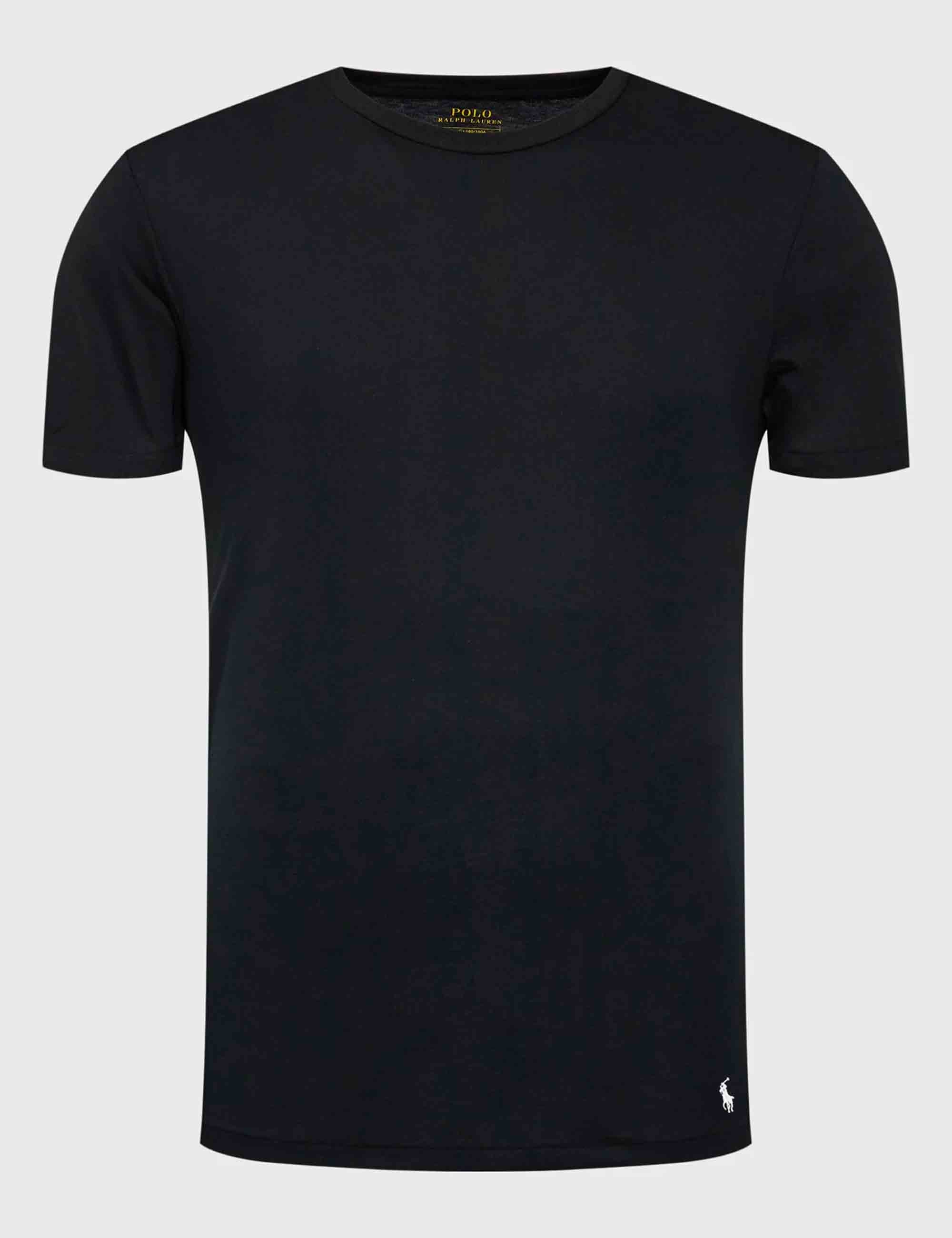 T-shirt uomo Classic Crew in cotone nero con logo ricamato Set di 3 714830304014 BLACK/BLACK/BLACK Polo Ralph Lauren 