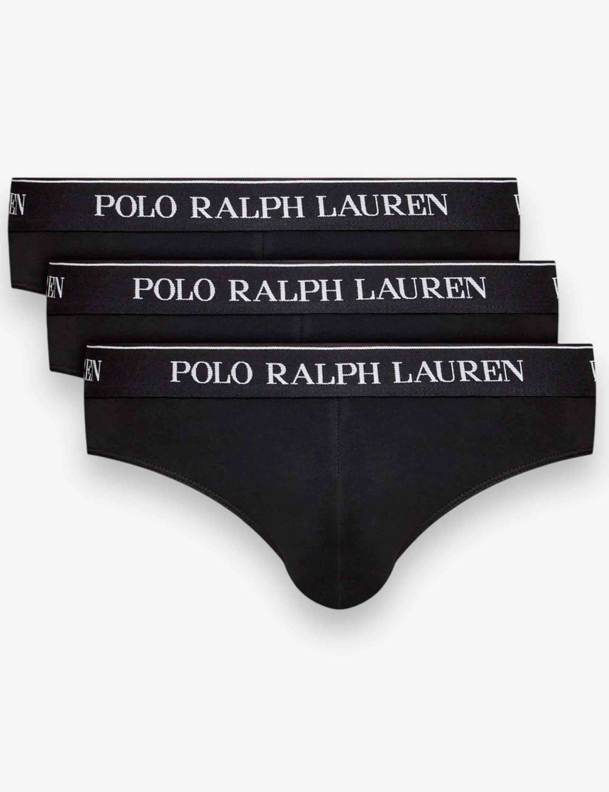 Slip in puro cotone nero con elastico Set di 3 714835884002 BLK Polo Ralph Lauren 