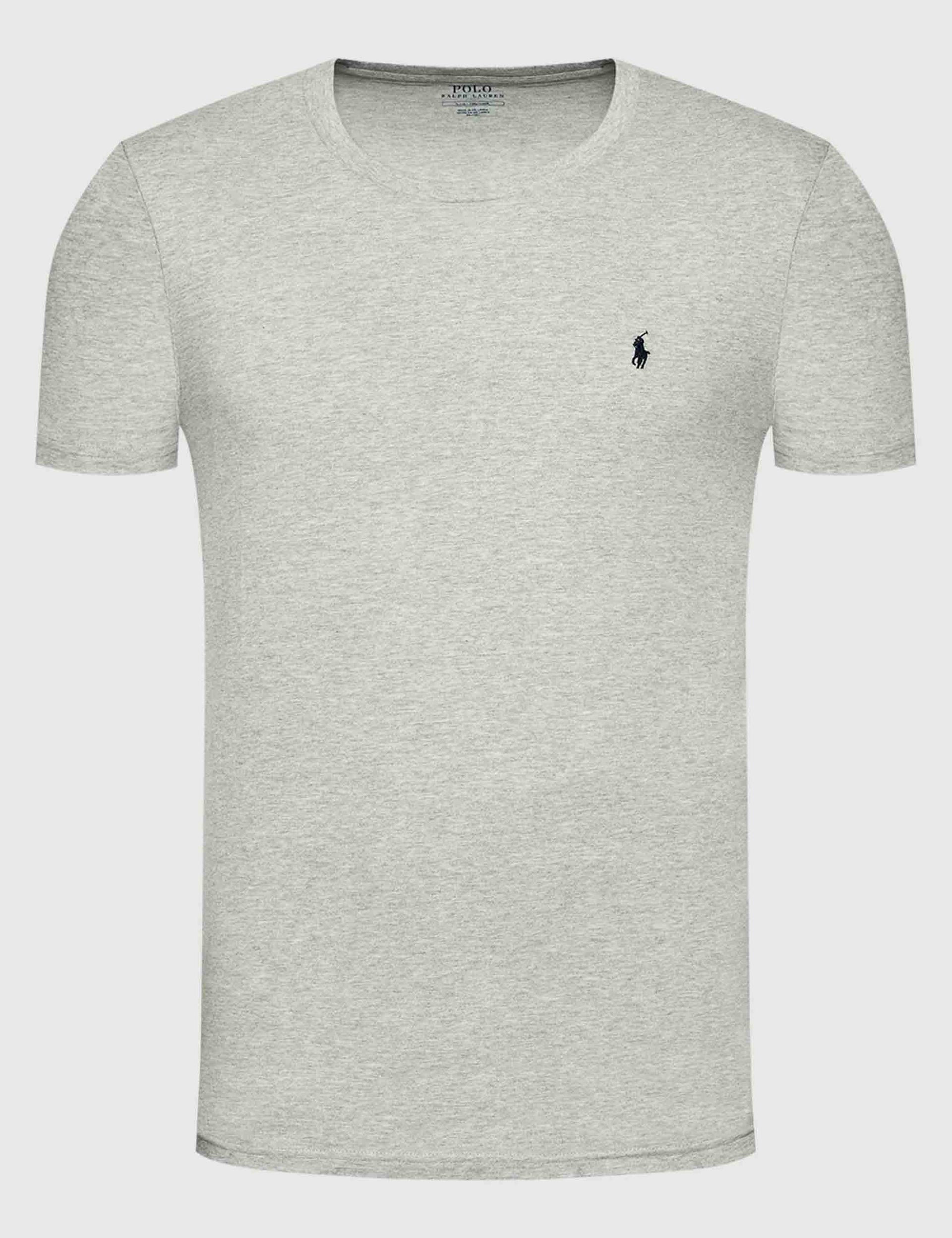 T-shirt uomo Sle in cotone grigio con logo ricamato 714844756003 GRY Polo Ralph Lauren 