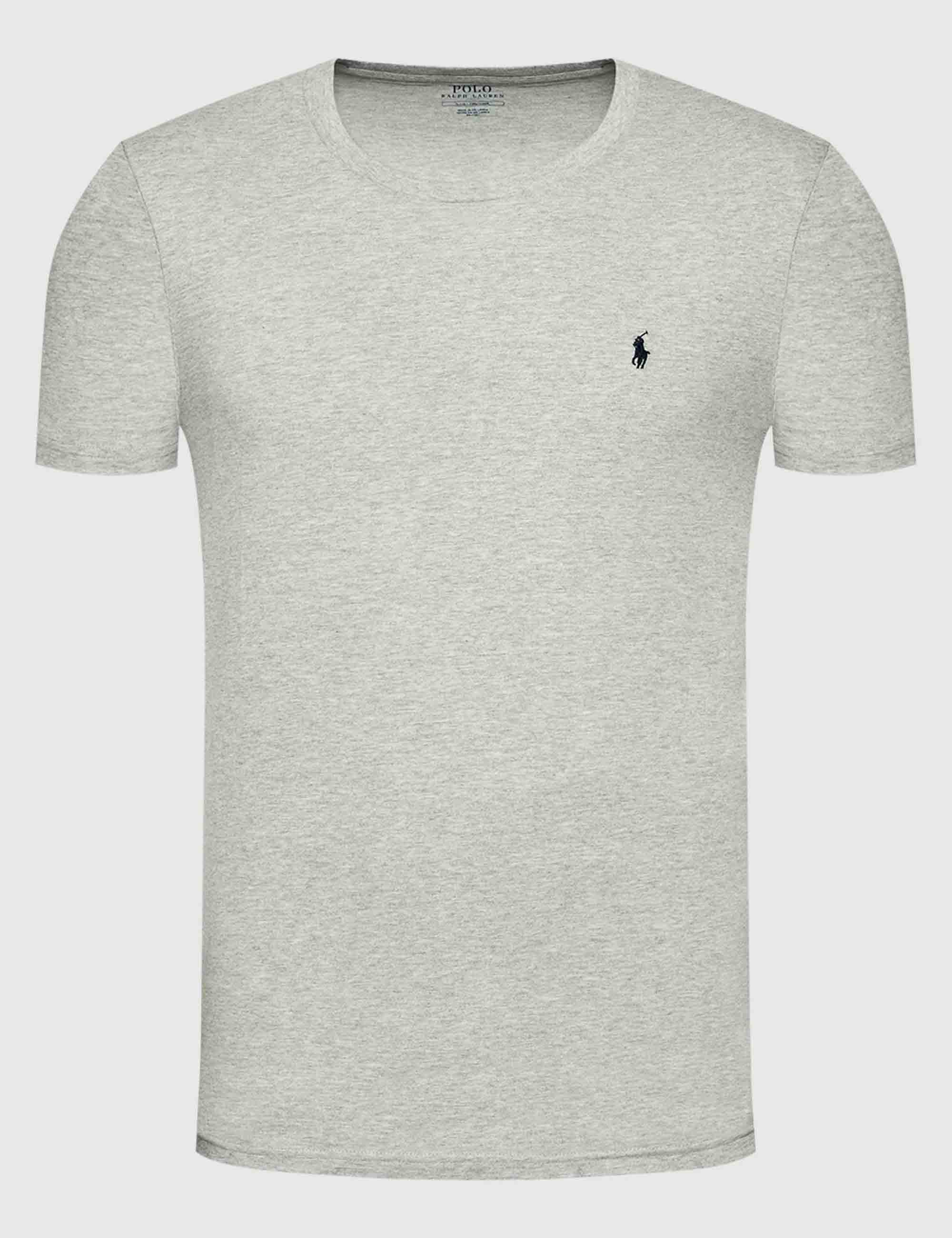T-shirt uomo Sle in cotone grigio con logo ricamato 714844756003 GRY Polo Ralph Lauren 