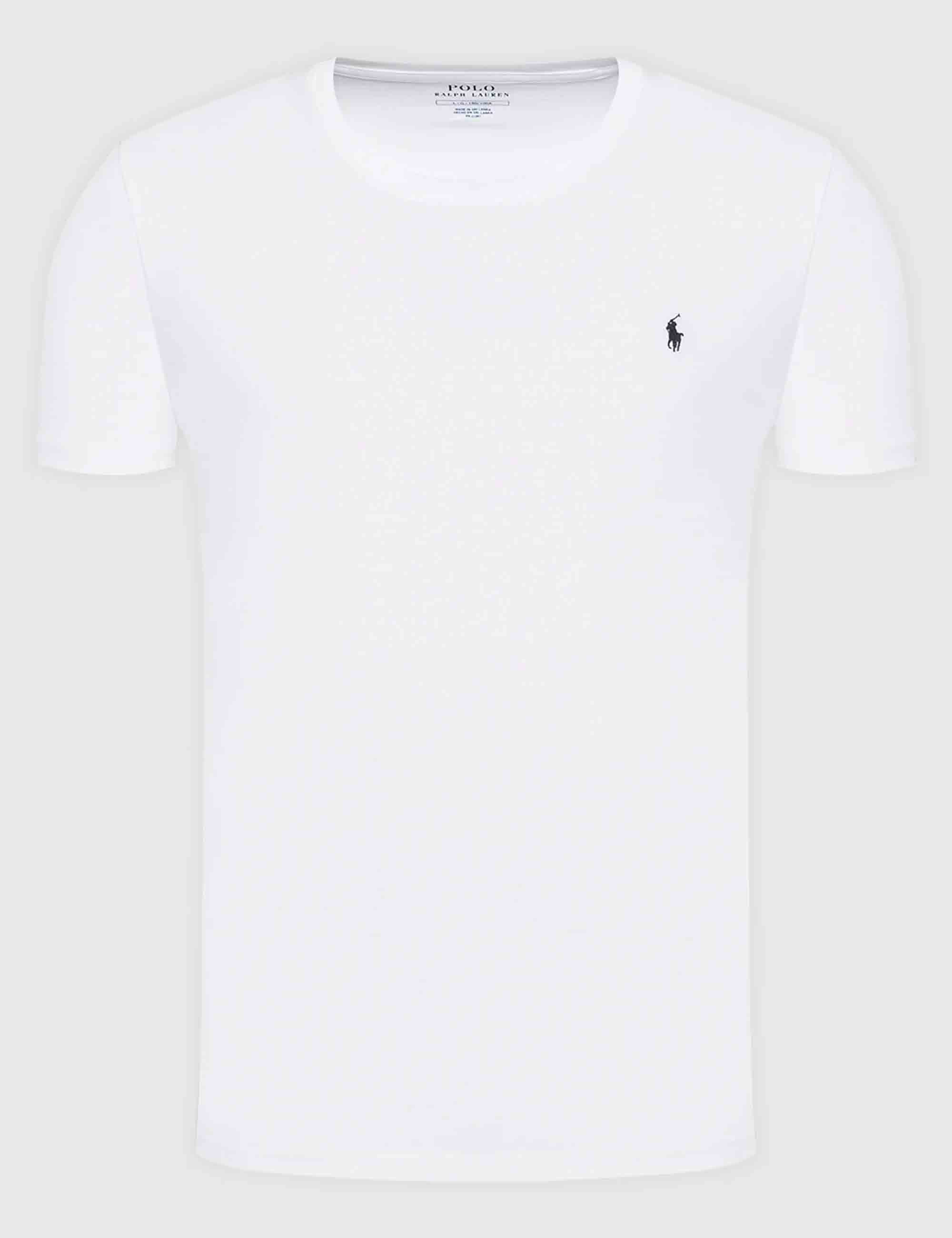T-shirt uomo Sle in cotone bianco con logo ricamato 714844756004 WHITE Polo Ralph Lauren 
