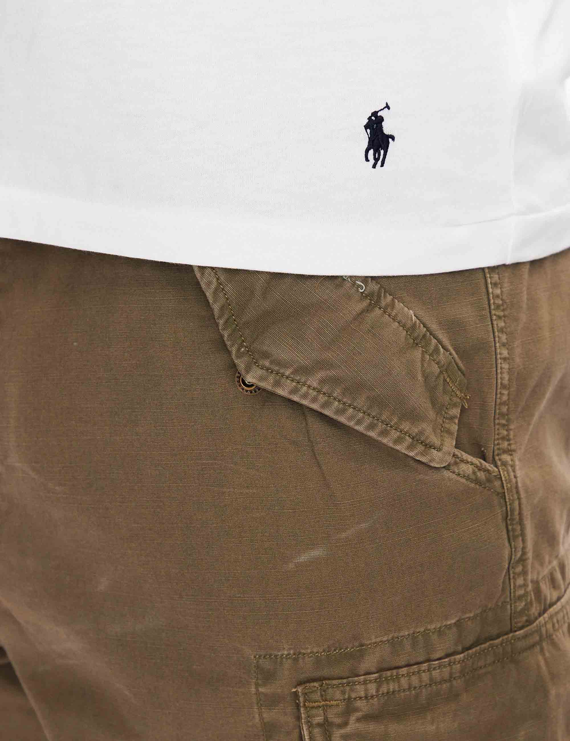 T-shirt uomo Crew in cotone bianco con stampa e logo ricamato 714899613005 WHITE Polo Ralph Lauren 