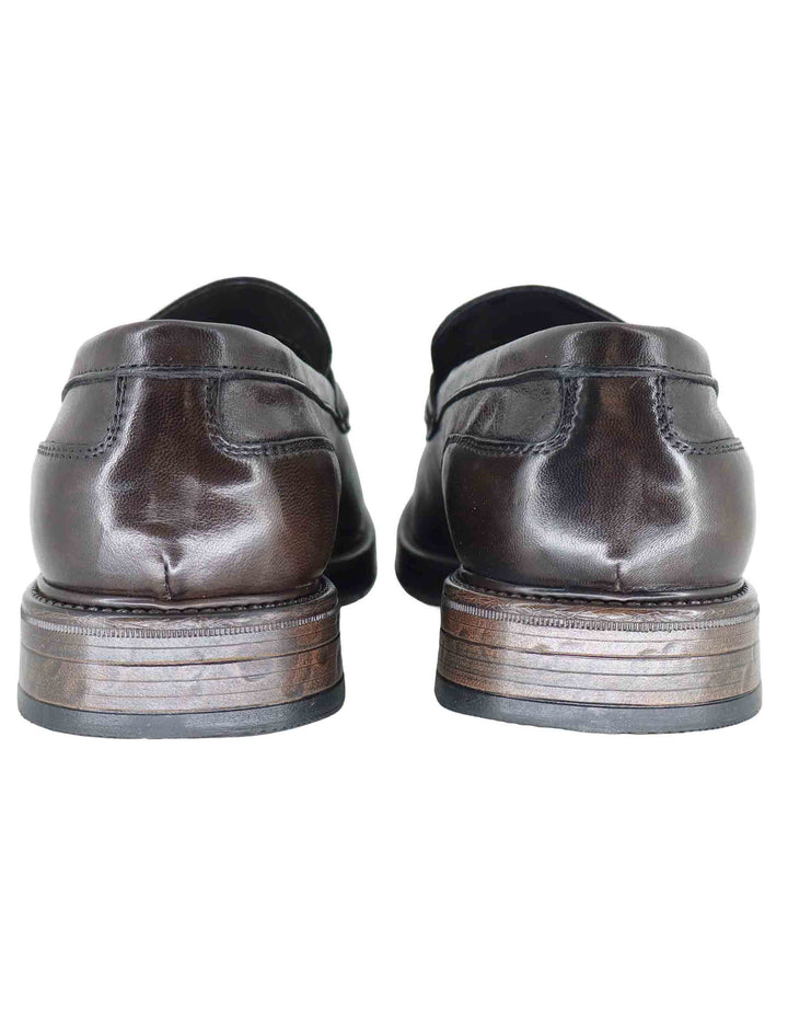Mocassino penny loafer uomo in pelle testa di moro con suola in gomma SPGB2070 014 Spatarella 