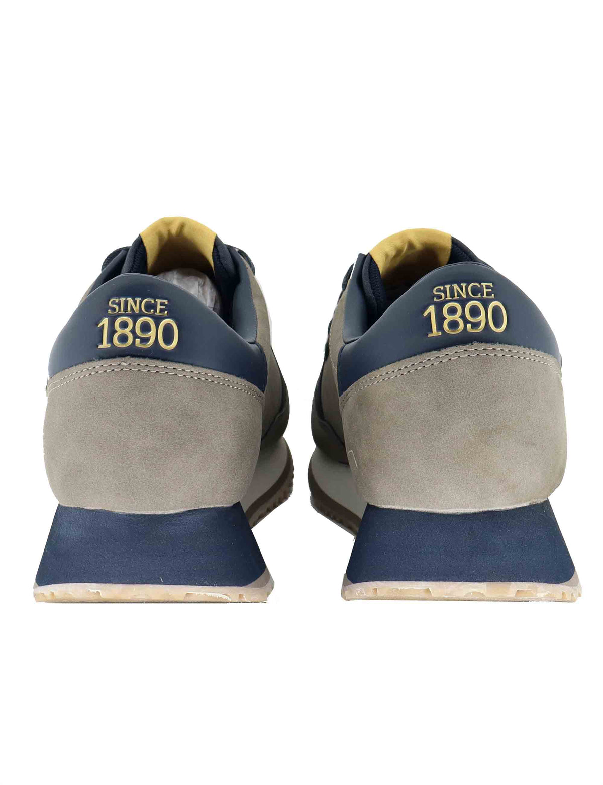 Sneakers uomo in pelle e tessuto taupe con suola alta CLEEF006E BRW-DBL03 U.S. Polo Assn. 