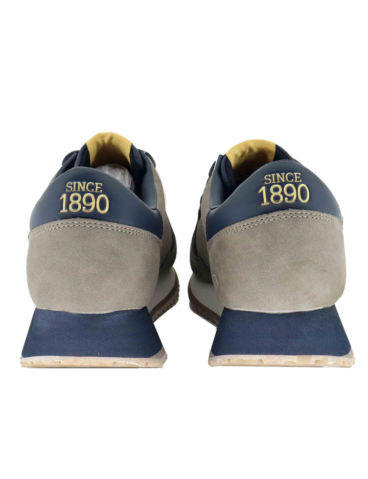 Sneakers uomo in pelle e tessuto taupe con suola alta CLEEF006E BRW-DBL03 U.S. Polo Assn. 