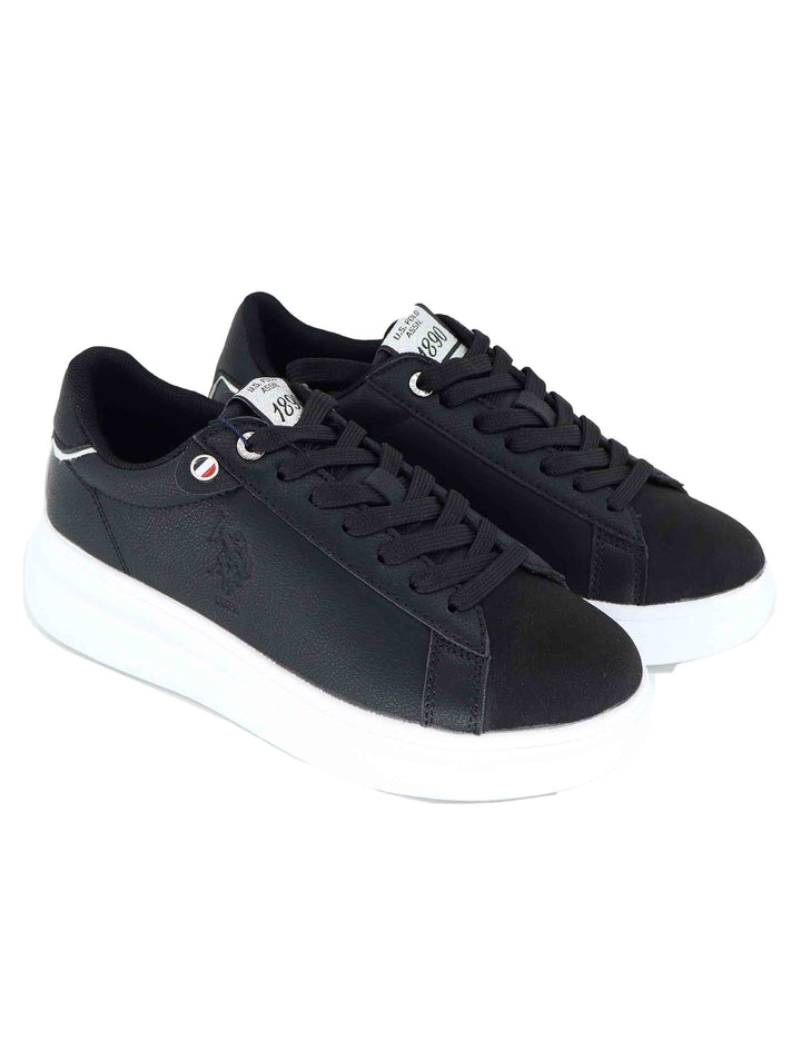Sneakers donna in tessuto nero con logo laterale e suola alta CODY011C BLK U.S. Polo Assn. 