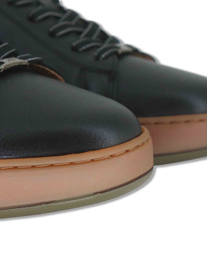 Sneakers uomo Aktif in pelle nera con fondo in gomma e sottopiede memory foam 13672 4663AM.1 Ambitious 