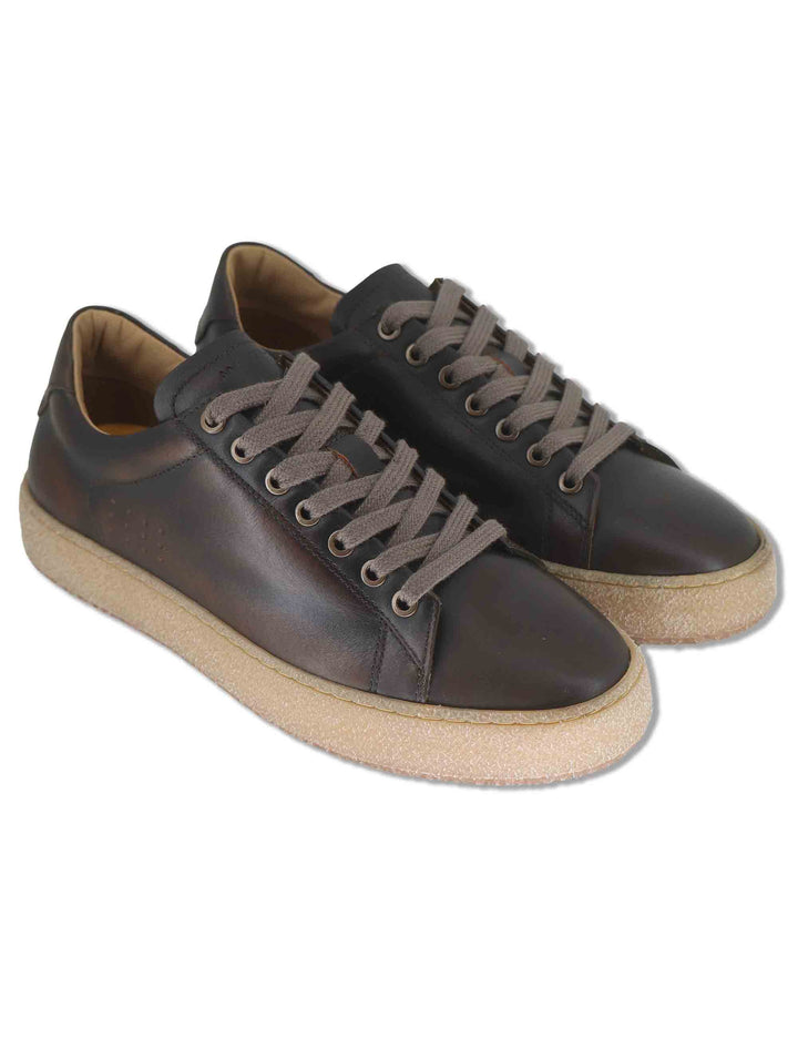 Sneakers uomo Kelpe in pelle marrone con fondo in para e sottopiede memory foam 13971A 7600AM Ambitious 