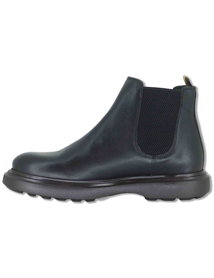 Stivaletti beatles uomo Lorenzo in pelle nera con elastici laterali e suola ultra leggera 14019 6583AM Ambitious 