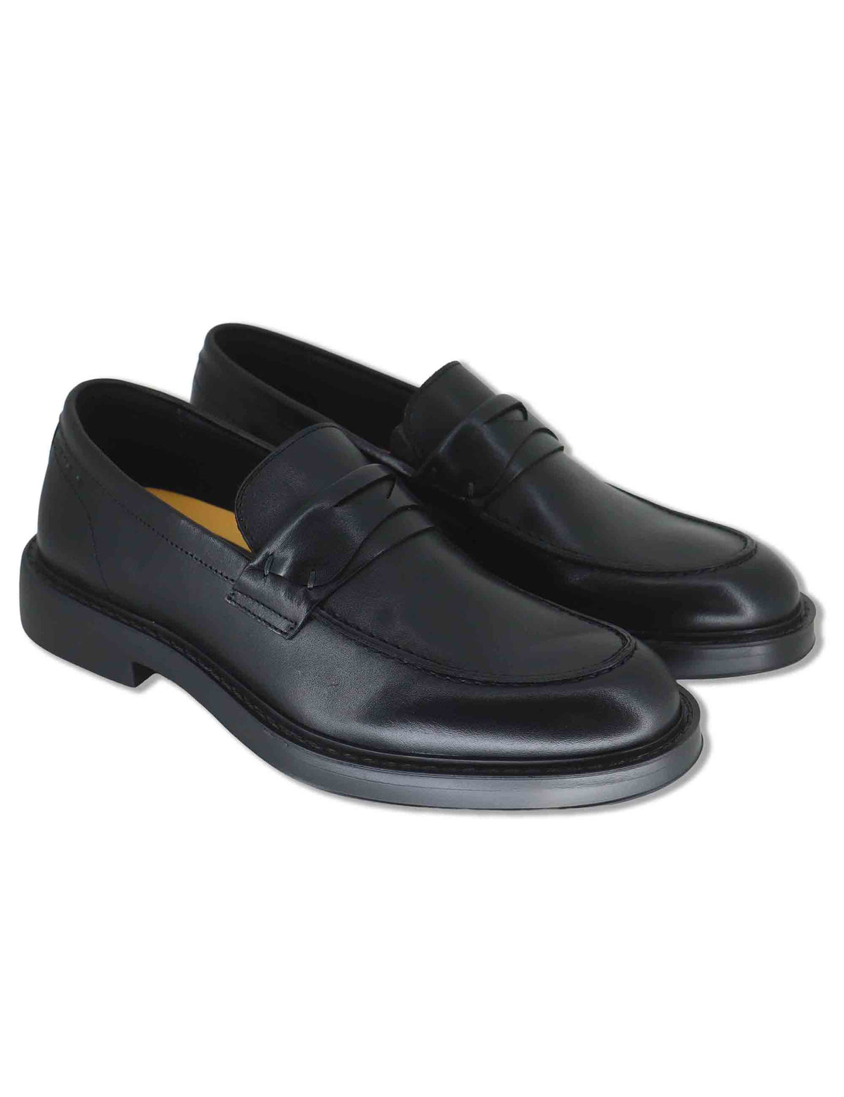 Mocassini uomo Smart in pelle nera con bendina e suola ultra leggera 14611 6583AM Ambitious 