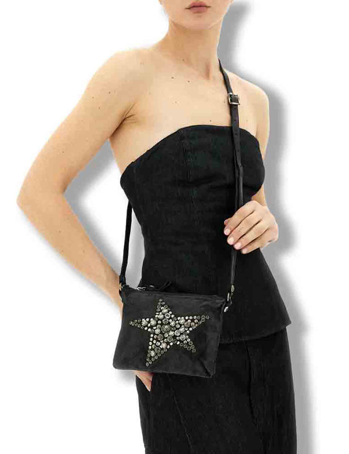 Borsa bustina donna Stella nera con borchie C005800ND X0173 C0001 Campomaggi 
