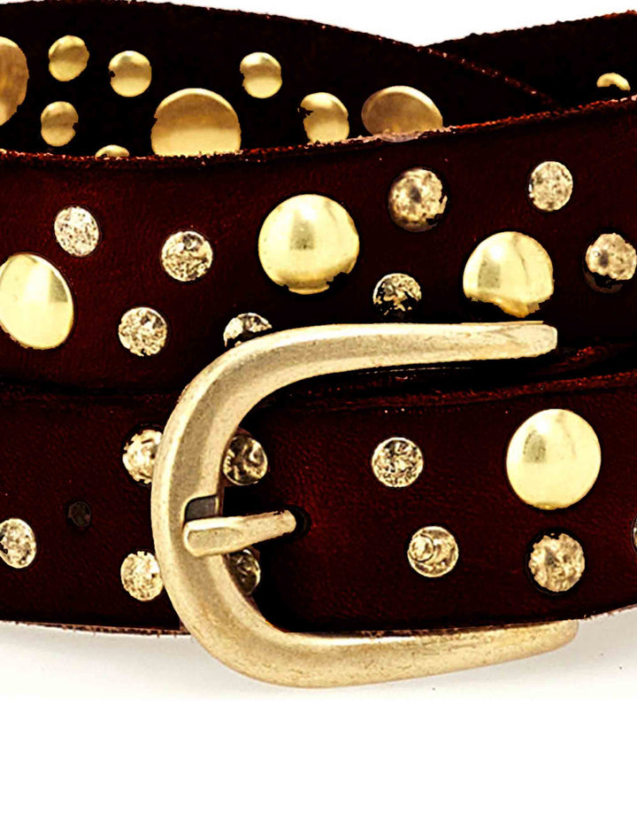 Cintura donna moro in pelle di vacchetta con borchie C010830ND X0007 C1501 Campomaggi 