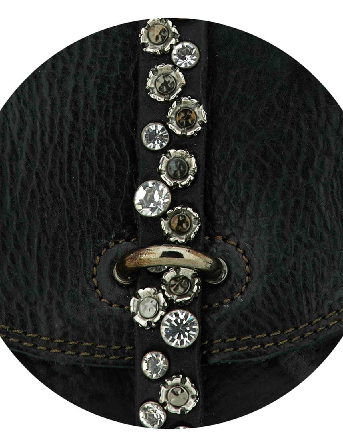 Borsa a tracolla donna Linda nera con borchie C021030ND X0038 C0001 Campomaggi 