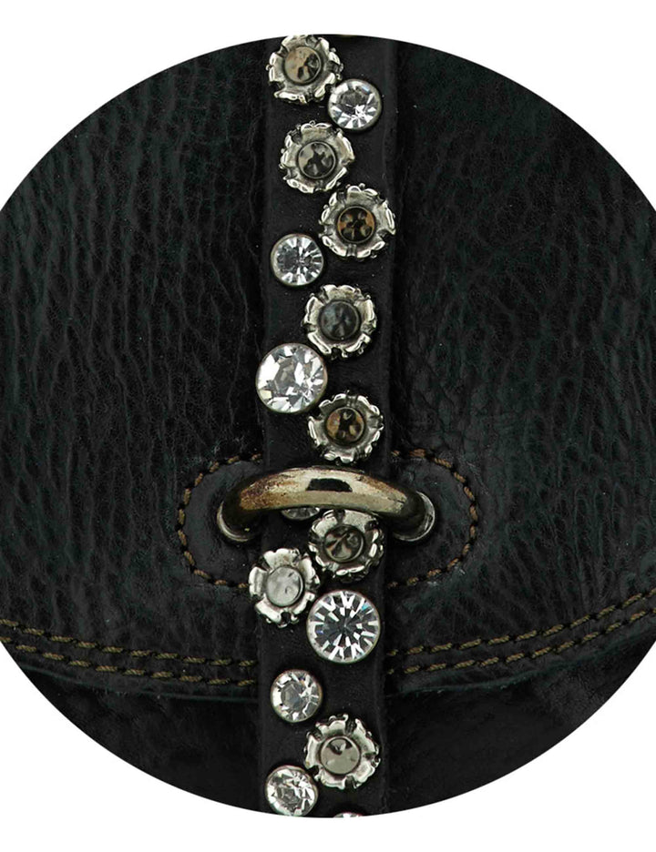 Borsa a tracolla donna Linda nera con borchie C021030ND X0038 C0001 Campomaggi 