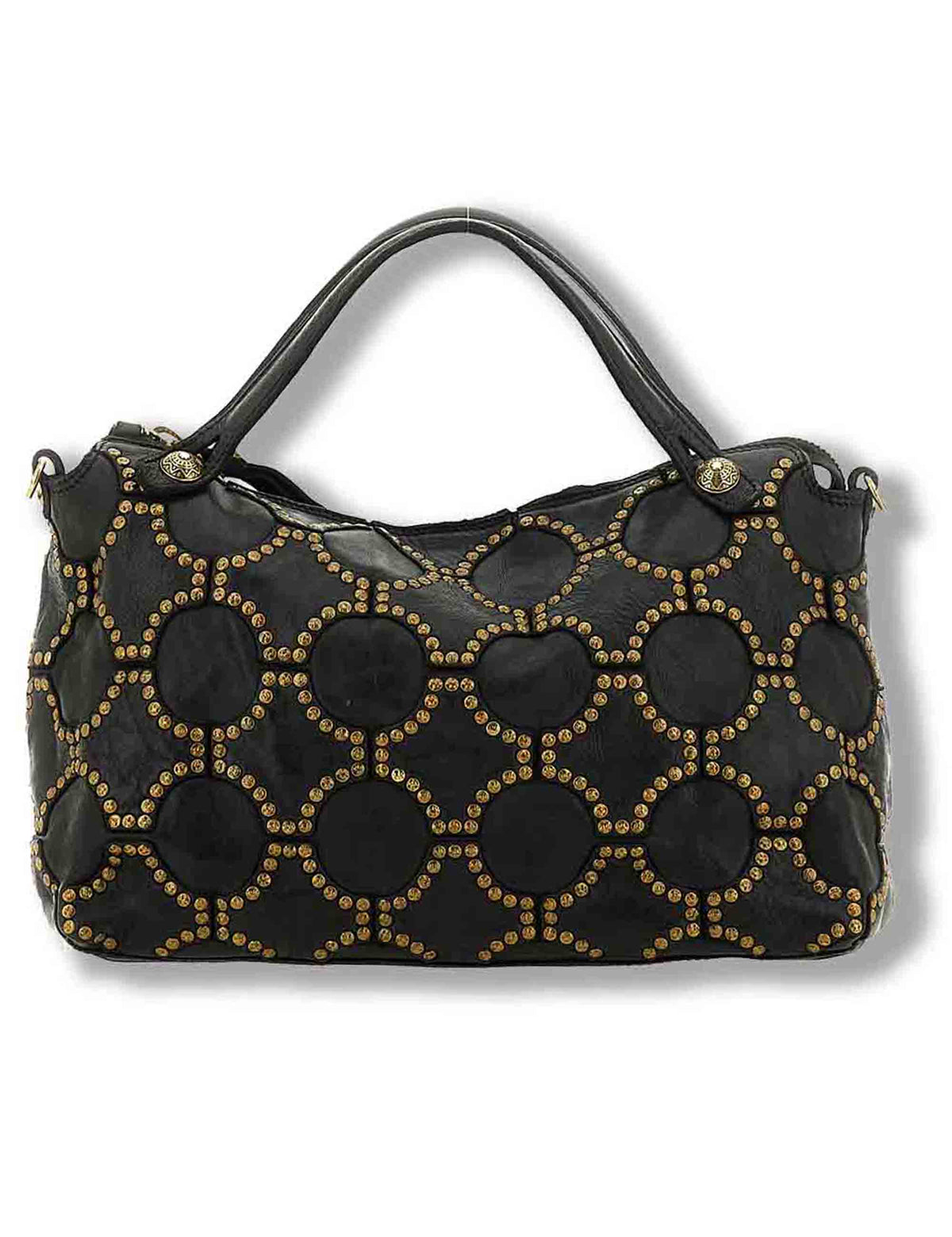 Borsa shopping donna Melissa nera con borchie C042510ND X3112 C0001 Campomaggi 
