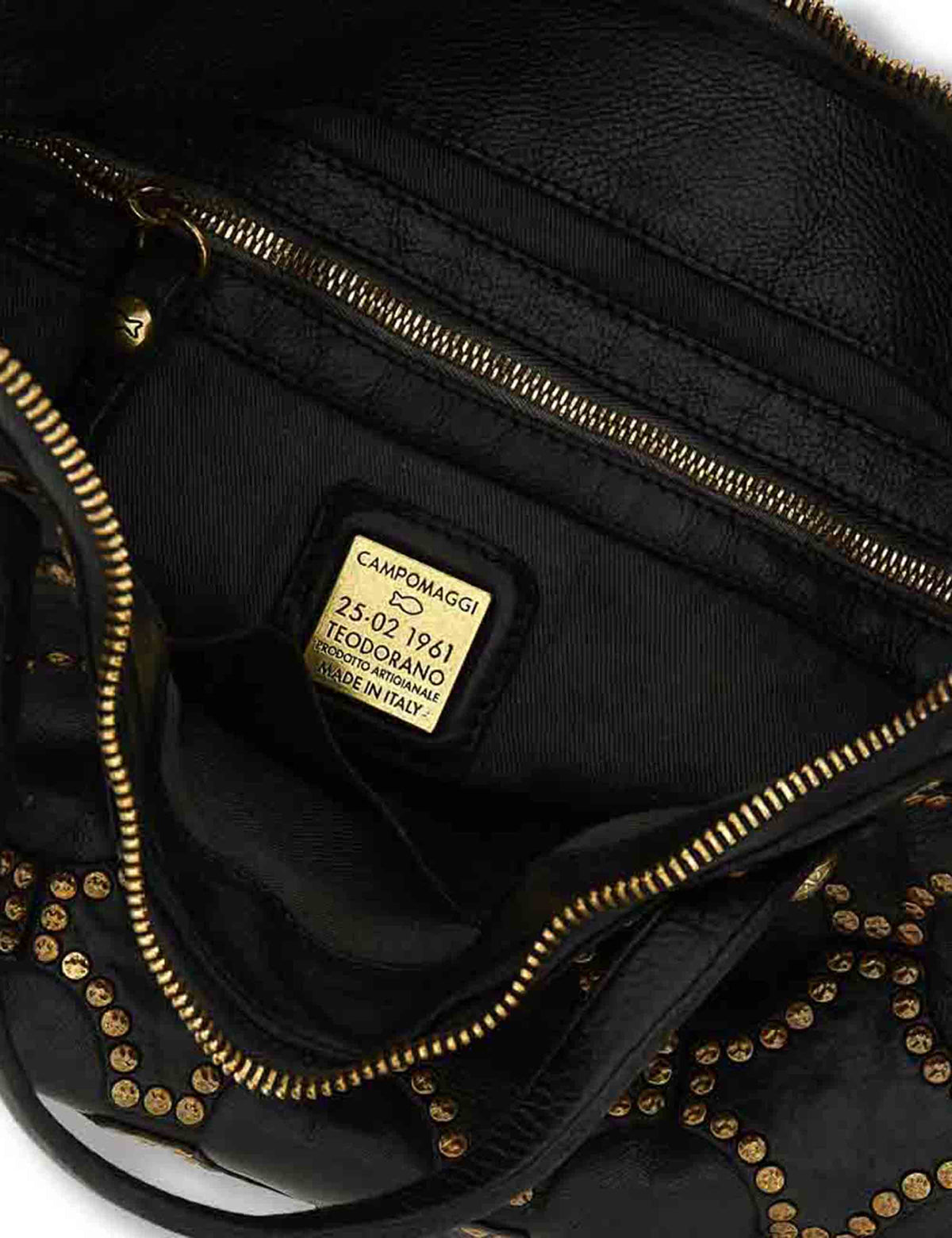 Borsa shopping donna Melissa nera con borchie C042510ND X3112 C0001 Campomaggi 