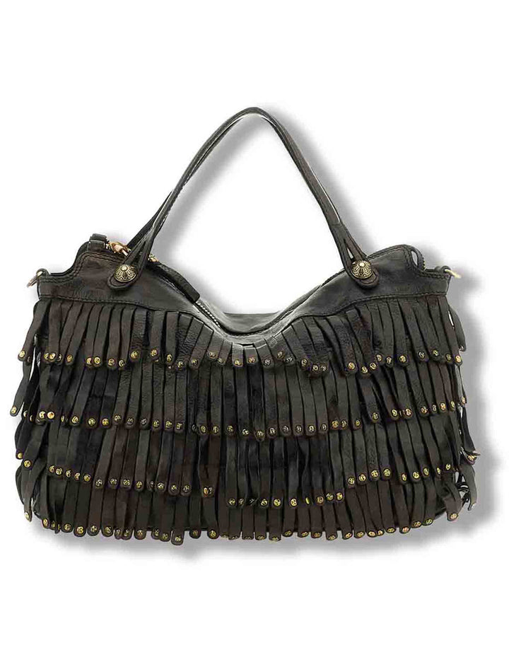 Borsa shopping donna Melissa grigio in pelle di mucca con borchie C042510ND X3142 C0501 Campomaggi 