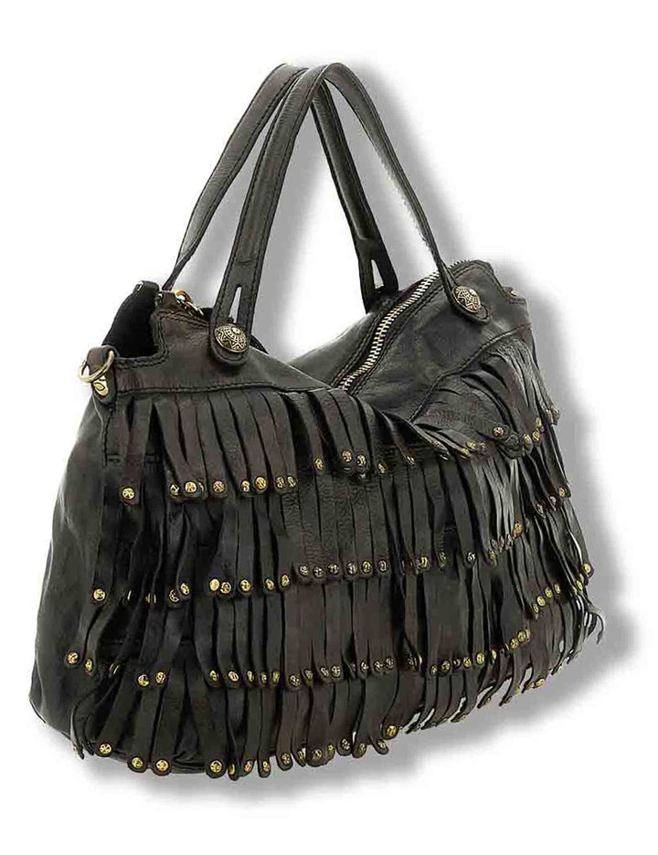 Borsa shopping donna Melissa grigio in pelle di mucca con borchie C042510ND X3142 C0501 Campomaggi 