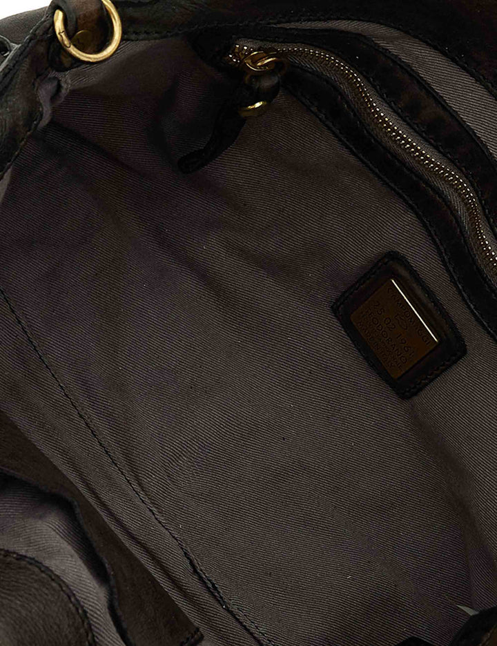 Borsa shopping donna Melissa grigio in pelle di mucca con borchie C042510ND X3142 C0501 Campomaggi 