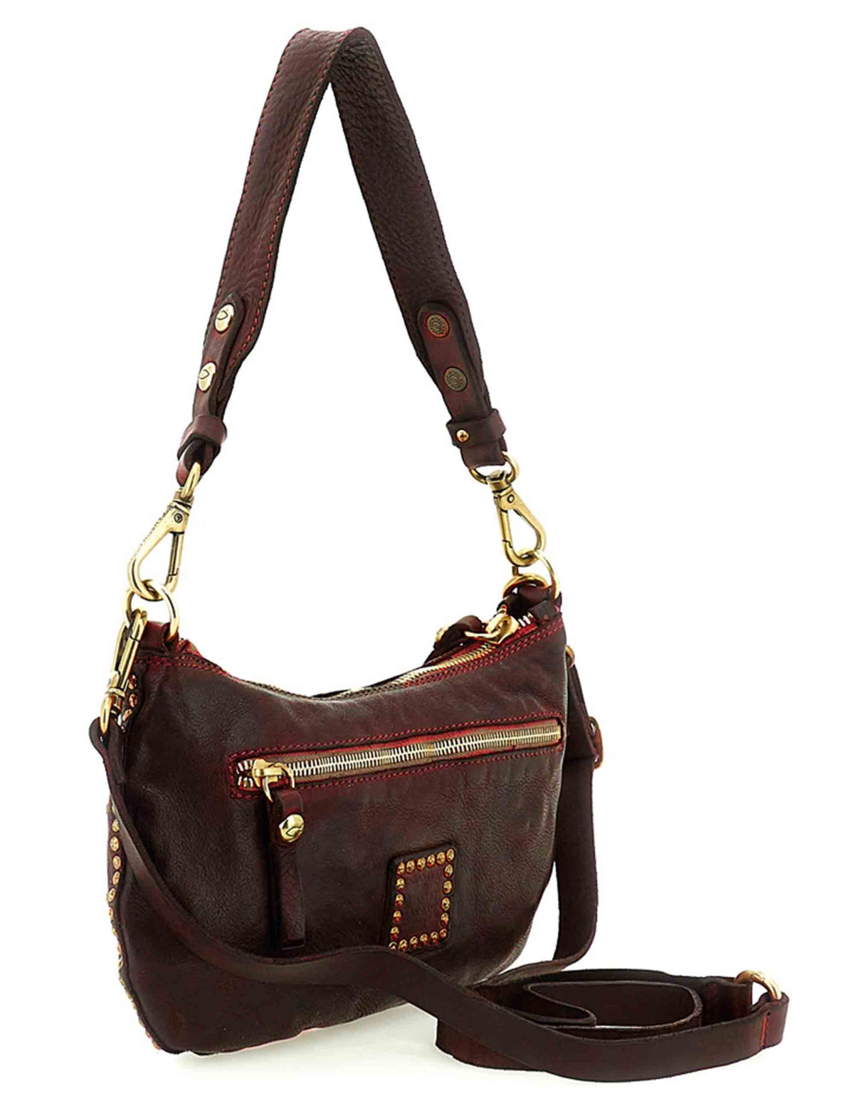 Monospalla donna Teresa vinaccia in pelle di vacchetta C042760ND X3136 C3503 Campomaggi 